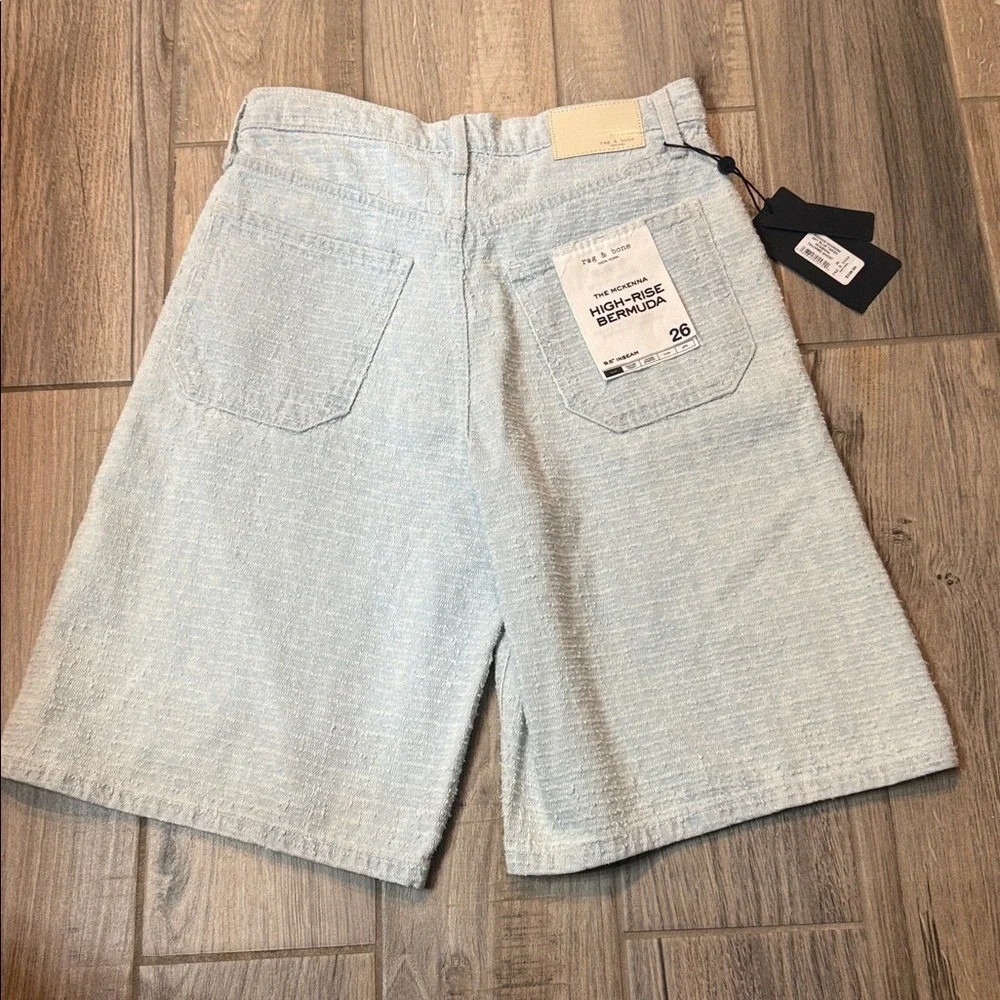 rag & bone The McKenna Tailored Textured Tweed Cotton Shorts Bermuda Size 26 NWT